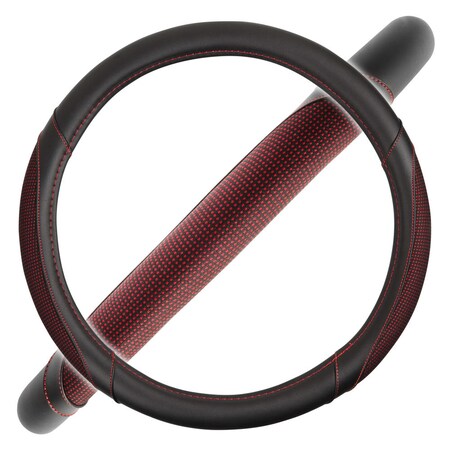 Motor Trend Dotted Pattern+Pu Combo Swc/Black & Wine SW-808-BK/WN